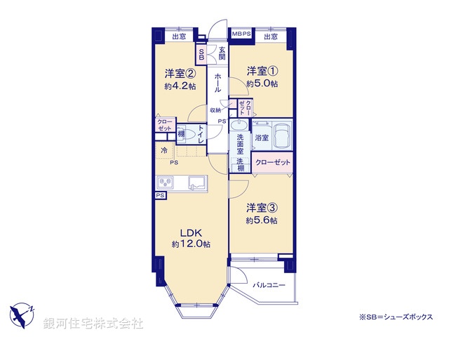 G00370804 千葉県船橋市芝山３丁目 中古マンション 1999万円【間取図】