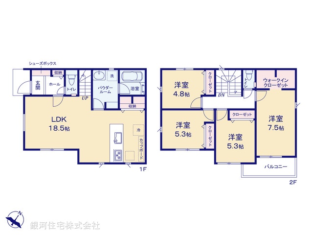 G00370805 神奈川県相模原市南区相武台３丁目 新築一戸建て 5780万円【間取図】