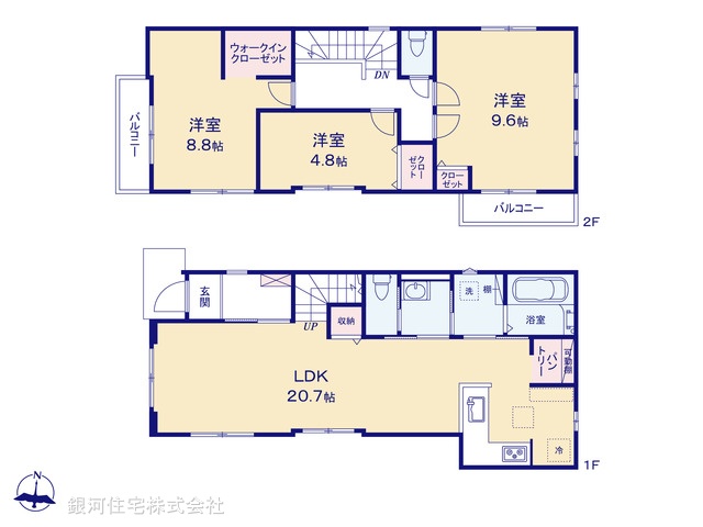 G00370851 千葉県習志野市東習志野８丁目 新築一戸建て 3898万円【間取図】