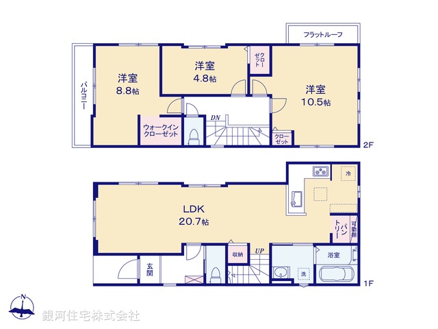G00370853 千葉県習志野市東習志野８丁目 新築一戸建て 4298万円【間取図】