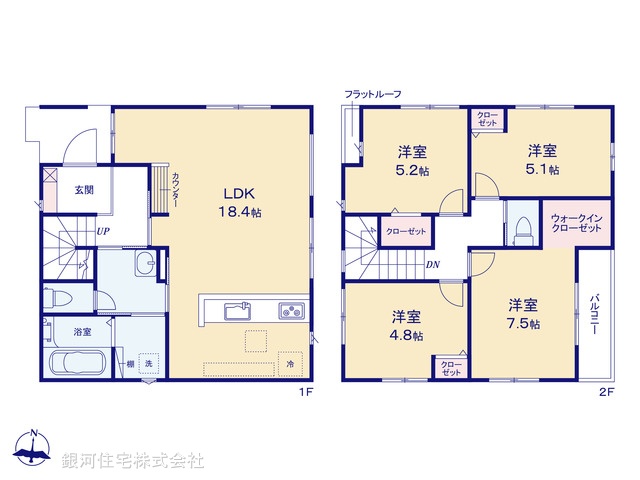 G00370854 千葉県習志野市東習志野８丁目 新築一戸建て 3798万円【間取図】