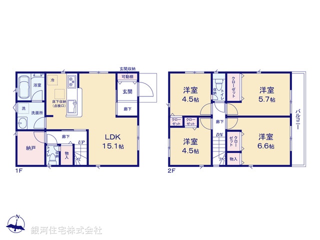 G00370857 千葉県市川市宮久保３丁目 新築一戸建て 4288万円【間取図】