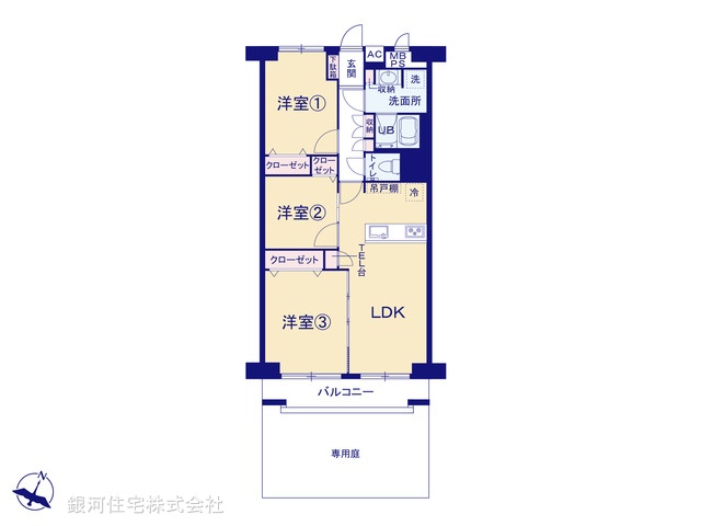 G00370859 千葉県市川市塩焼４丁目 中古マンション 3080万円【間取図】