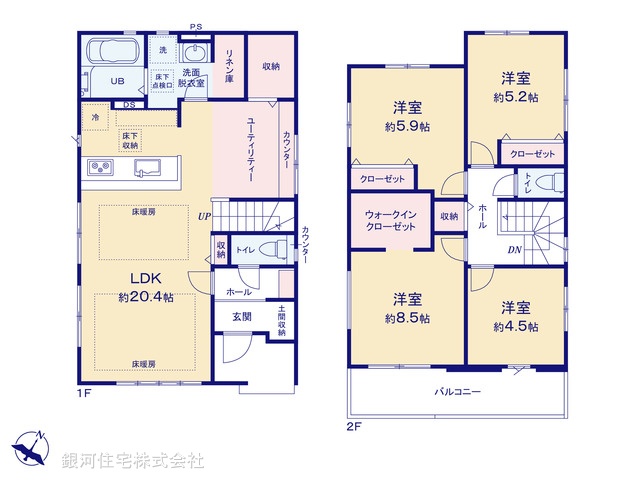 G00370883 東京都八王子市東浅川町 新築一戸建て 5499万円【間取図】