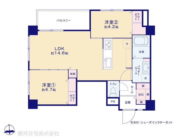 G00370949 東京都大田区大森北１丁目 中古マンション 4280万円【間取図】