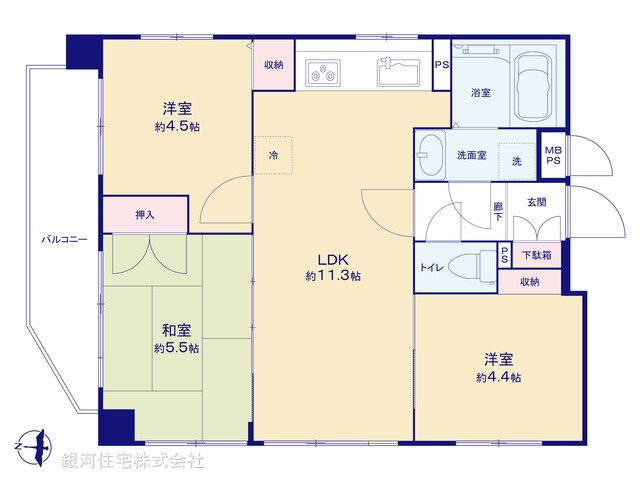 G00370988 東京都足立区伊興１丁目 中古マンション 3480万円【間取図】