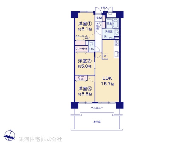G00371026 千葉県船橋市薬円台１丁目 中古マンション 2699万円【間取図】