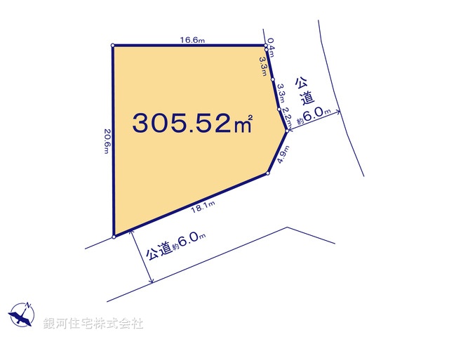 G00371043 神奈川県平塚市日向岡１丁目 土地 2780万円【区画図】