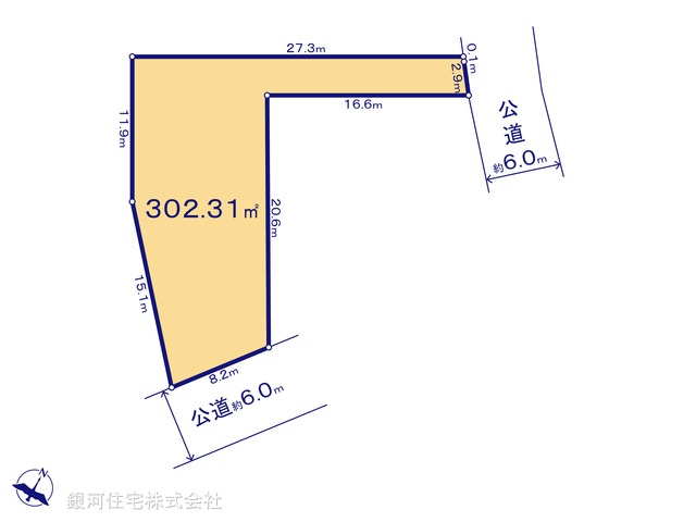G00371044 神奈川県平塚市日向岡１丁目 土地 2580万円【区画図】