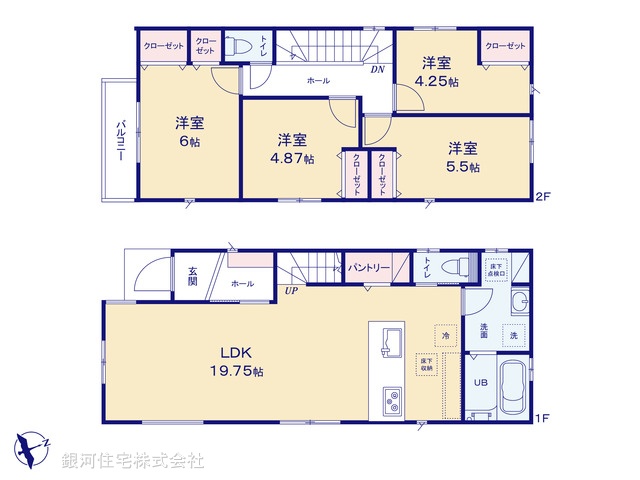 G00371086 東京都町田市玉川学園２丁目 新築一戸建て 4990万円【間取図】
