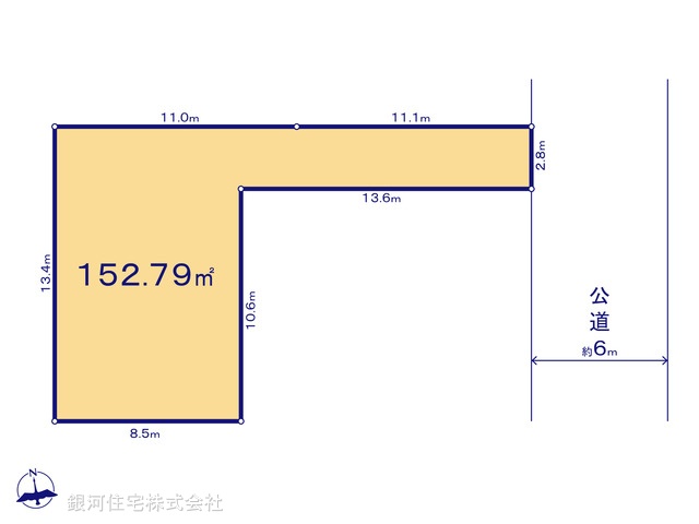 G00371158 東京都日野市万願寺６丁目 土地 3780万円【区画図】