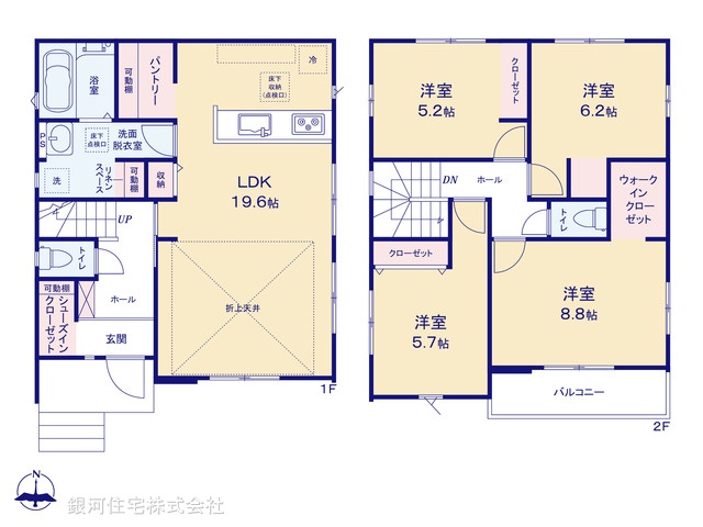 G00371194 千葉県我孫子市船戸３丁目 新築一戸建て 4598万円【間取図】
