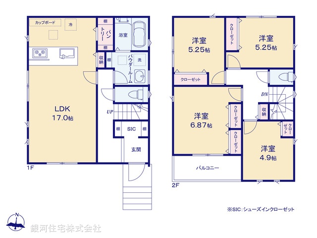 G00371211 神奈川県横須賀市長沢２丁目 新築一戸建て 3790万円【間取図】