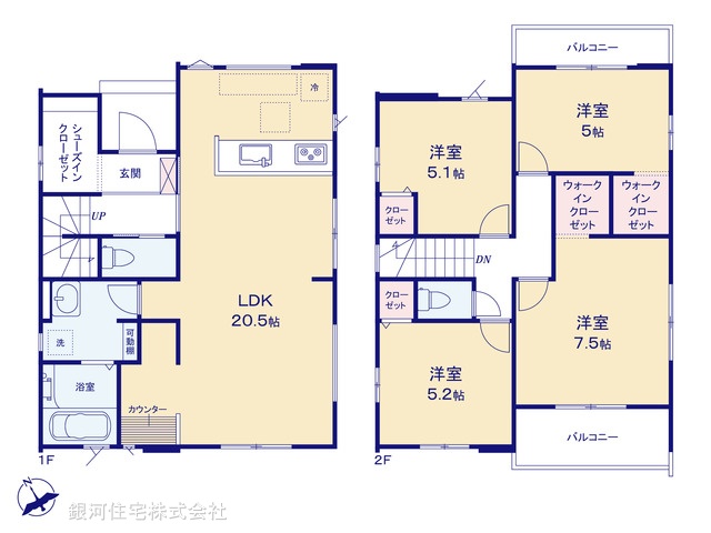 G00371236 東京都八王子市石川町 新築一戸建て 3998万円【間取図】