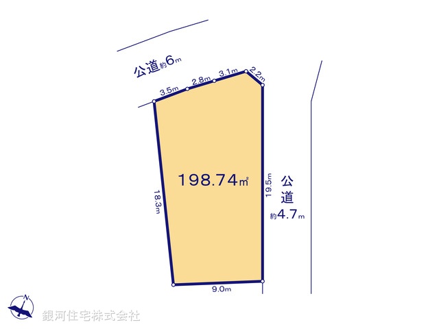 G00371242 神奈川県鎌倉市西鎌倉４丁目 土地 5480万円【区画図】