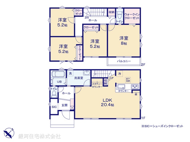 G00371268 東京都八王子市打越町 新築一戸建て 4799万円【間取図】