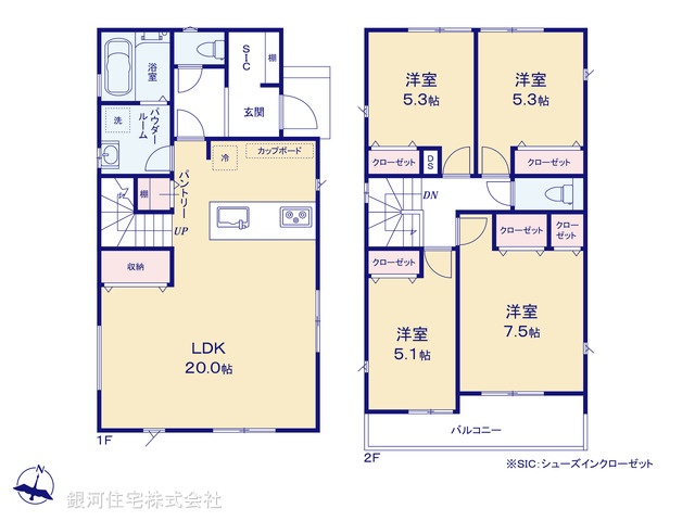 G00371269 神奈川県鎌倉市西鎌倉１丁目 新築一戸建て 7290万円【間取図】