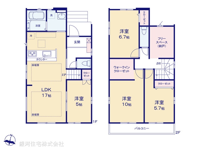 G00371290 東京都町田市成瀬台２丁目 新築一戸建て 5998万円【間取図】