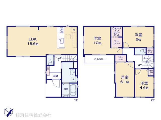 G00371293 千葉県松戸市平賀 新築一戸建て 4598万円【間取図】
