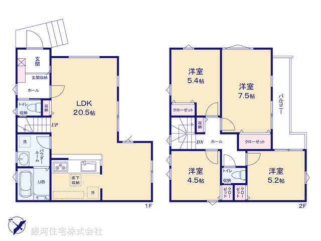 G00371298 神奈川県座間市広野台１丁目 新築一戸建て 3999万円【間取図】