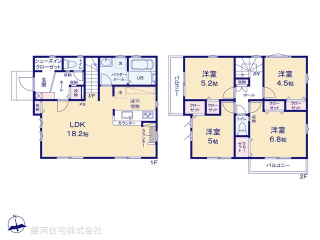 G00371299 東京都昭島市中神町１丁目 新築一戸建て 5199万円【間取図】