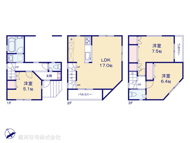 G00371302 神奈川県川崎市多摩区生田４丁目 新築一戸建て 4280万円【間取図】