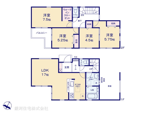 G00371353 千葉県千葉市稲毛区長沼町 新築一戸建て 3280万円【間取図】