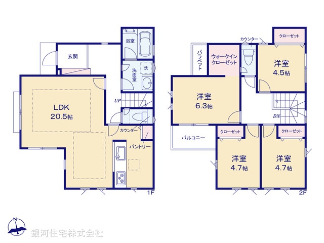 G00371359 神奈川県川崎市高津区上作延 新築一戸建て 6480万円【間取図】