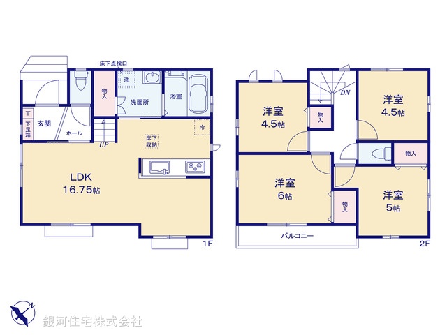 G00371473 千葉県船橋市咲が丘４丁目 新築一戸建て 2890万円【間取図】