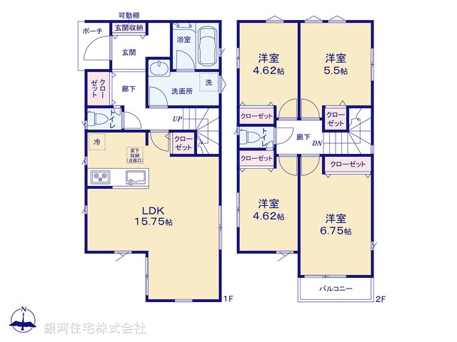 G00371526 東京都足立区保木間１丁目 新築一戸建て 4390万円【間取図】