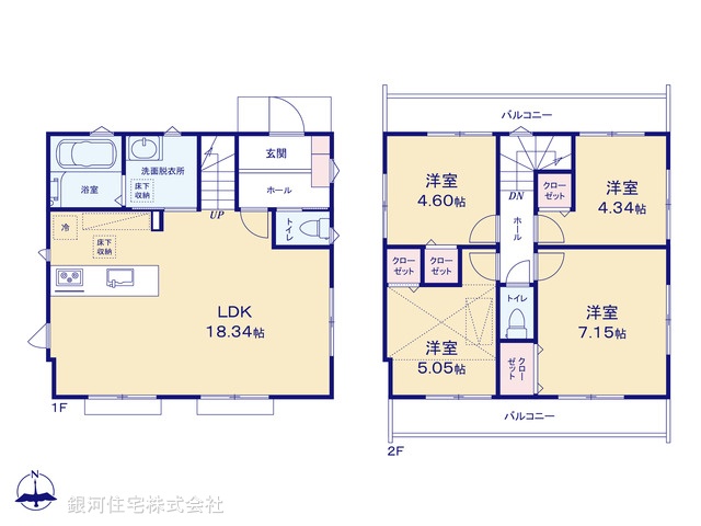 G00371547 東京都三鷹市中原４丁目 新築一戸建て 6480万円【間取図】