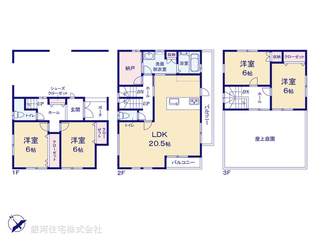 G00371550 埼玉県春日部市一ノ割１丁目 新築一戸建て 3480万円【間取図】