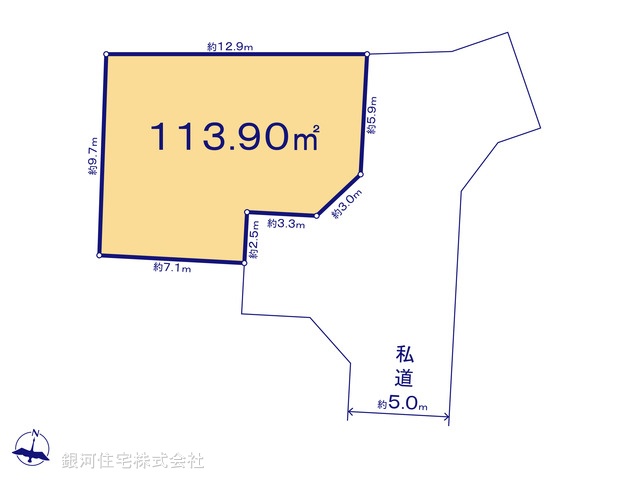 G00371686 東京都東村山市廻田町４丁目 土地(建築条件付土地) 2680万円【区画図】