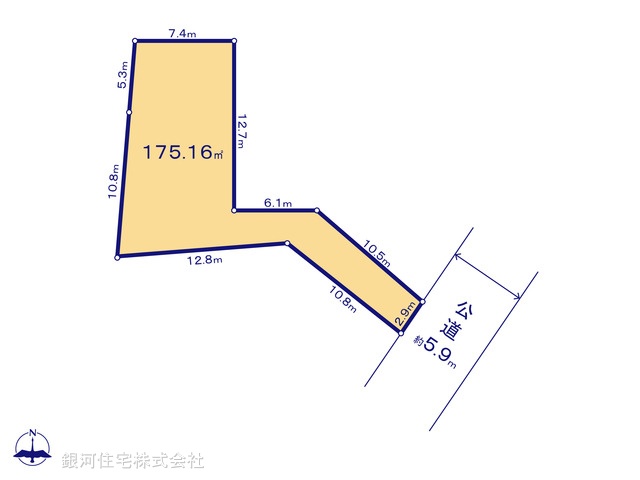 G00371702 東京都世田谷区砧７丁目 土地(建築条件付土地) 1億800万円【区画図】