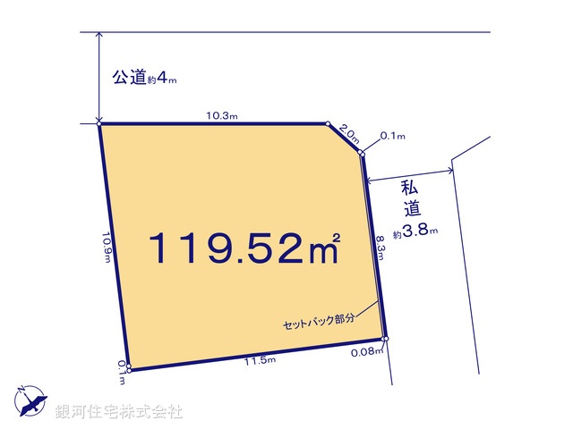 G00371704 東京都世田谷区経堂３丁目 土地 1億3750万円【区画図】