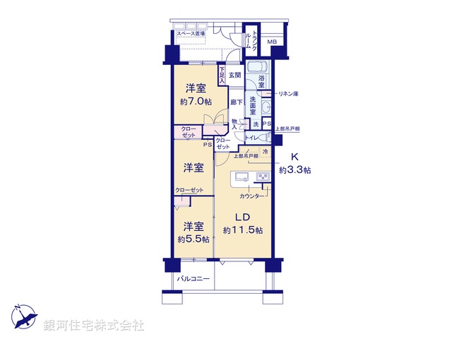 G00371744 神奈川県横浜市金沢区大川 中古マンション 3590万円【間取図】
