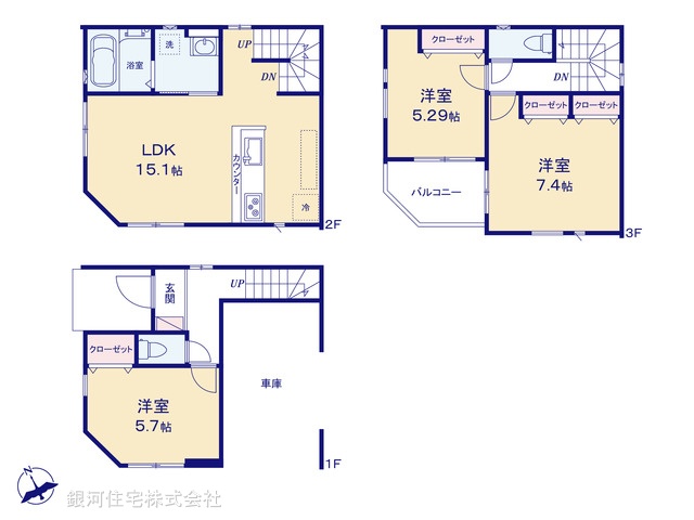 G00371747 埼玉県蕨市南町３丁目 新築一戸建て 5299万円【間取図】