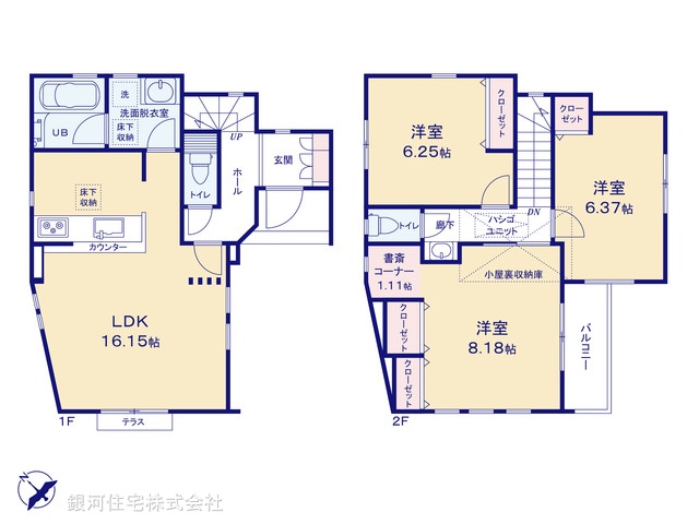 G00371838 神奈川県横浜市港北区小机町 新築一戸建て 4780万円【間取図】