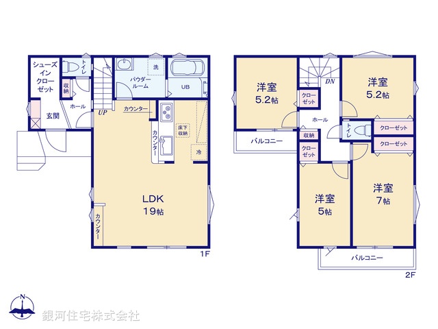 G00371874 東京都小平市学園西町２丁目 新築一戸建て 5599万円【間取図】