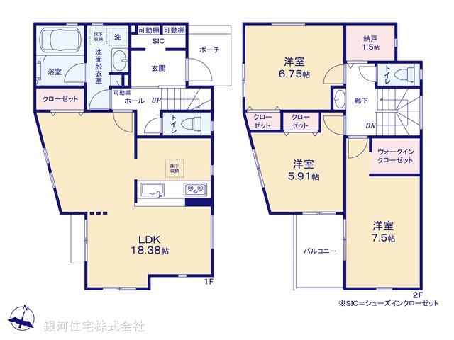 G00371894 東京都大田区西嶺町 新築一戸建て 1億880万円【間取図】
