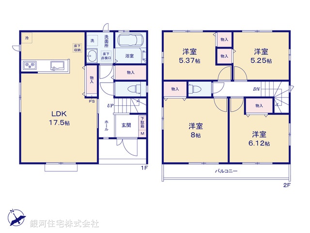 G00371998 千葉県市川市大和田５丁目 新築一戸建て 6690万円【間取図】