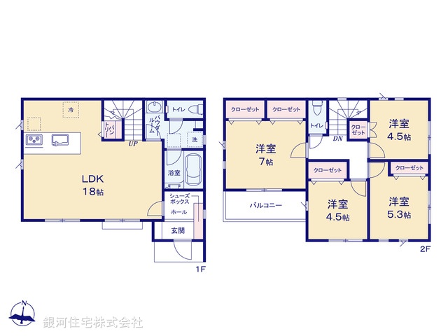 G00372043 東京都町田市成瀬台４丁目 新築一戸建て 5280万円【間取図】