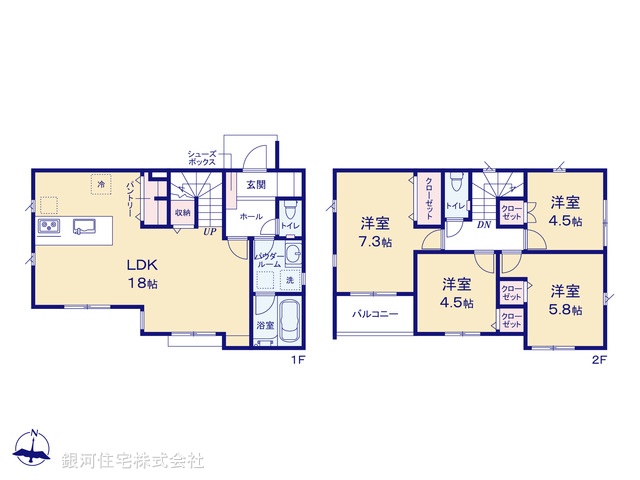 G00372044 東京都町田市成瀬台４丁目 新築一戸建て 5180万円【間取図】