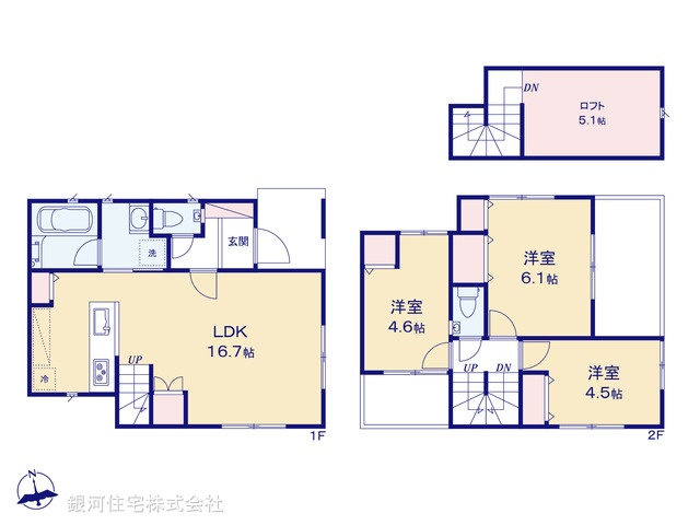 G00372070 東京都府中市小柳町４丁目 新築一戸建て 4380万円【間取図】