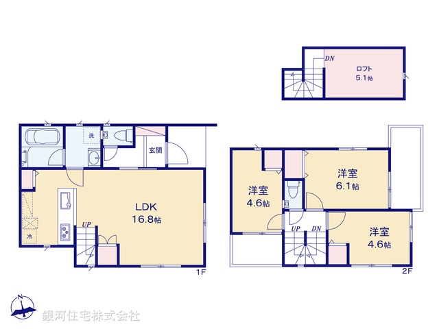 G00372072 東京都府中市小柳町４丁目 新築一戸建て 4180万円【間取図】
