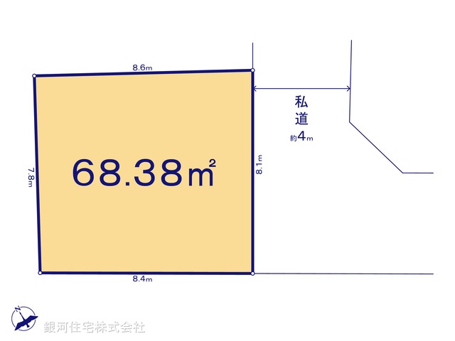 G00372116 東京都足立区弘道２丁目 土地 3980万円【区画図】