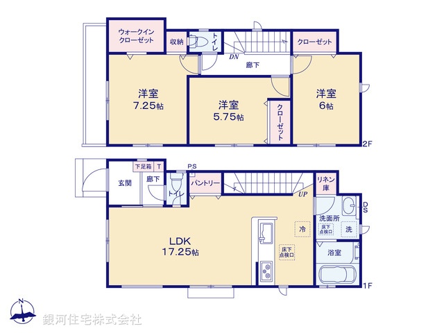 G00372123 東京都三鷹市上連雀６丁目 新築一戸建て 8290万円【間取図】