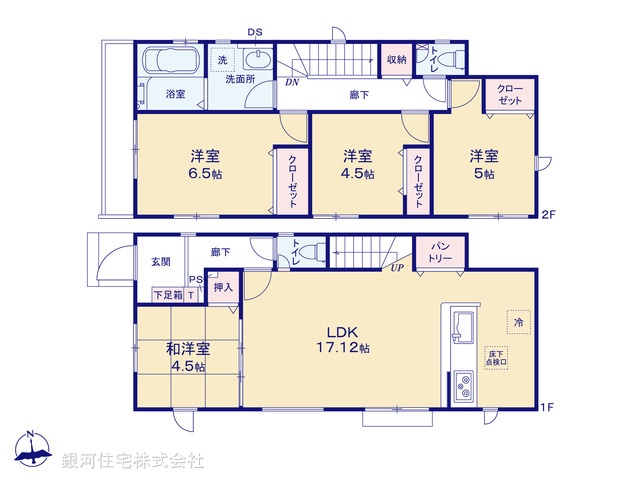 G00372125 東京都三鷹市上連雀６丁目 新築一戸建て 8090万円【間取図】