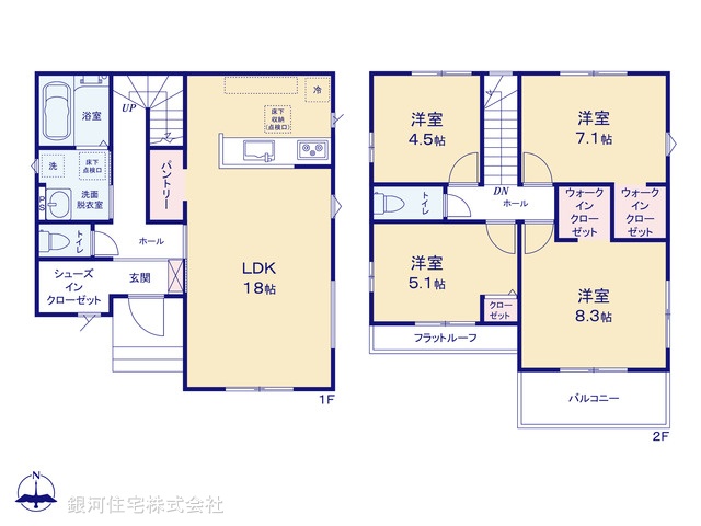 G00372139 東京都立川市西砂町２丁目 新築一戸建て 4599万円【間取図】