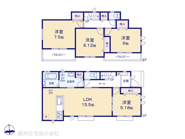G00372145 東京都西東京市住吉町１丁目 新築一戸建て 5690万円【間取図】